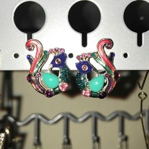 Betsey Johnson peacock earrings